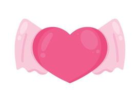 pink heart with wings vector