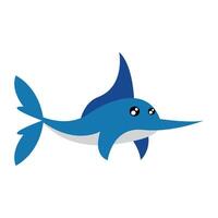 wild swordfish sealife animal vector