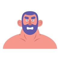 bearded man anime style vector