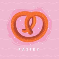 pretzel with pastry lettering vector