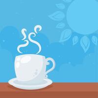 coffee cup in dish vector