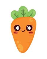zanahoria kawaii vegetal vector