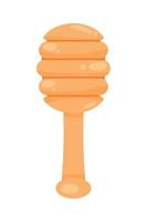 wooden honey spoon vector