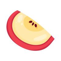 red apple portion fruit vector