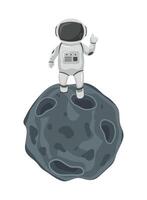 astronaut walking in meteorite vector