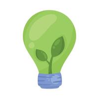 green bulb with leafs vector