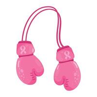 breast cancer boxing gloves vector