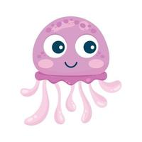 lilac jellyfish sealife creature vector