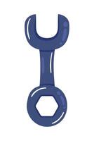 blue wrench key tool vector