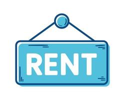 rent label hanging vector