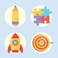 four start up icons vector