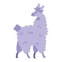 lila llama peruana animal vector