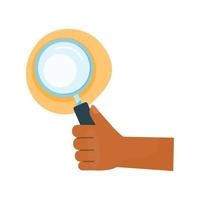 hand with magnifying glass vector