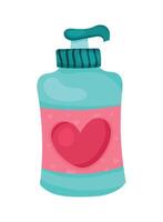 soap bottle with heart vector