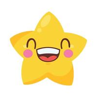 Emoticon de estrella feliz vector