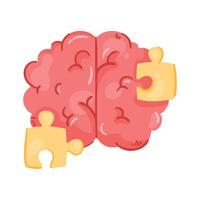 brain human with puzzle vector