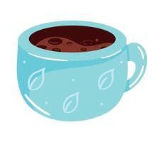 blue coffee cup drink vector