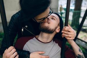 couple on a swing photo