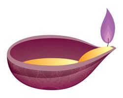 vela diwali morada vector