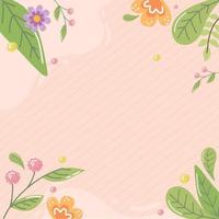 spring flowers garden frame vector