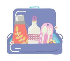 reusable elements in suitcase vector