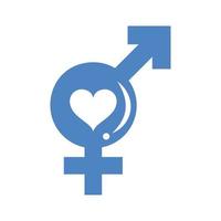 símbolo de género hetero azul vector