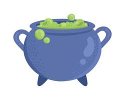 witch cauldron with potion vector