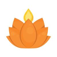 vela de ceremonia de diwali de loto amarillo vector