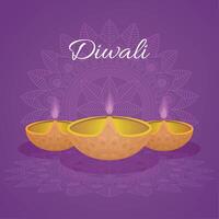 diwali lettering card vector