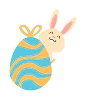 rabbit and easter egg vector