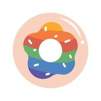 donut con bandera lgtbi vector