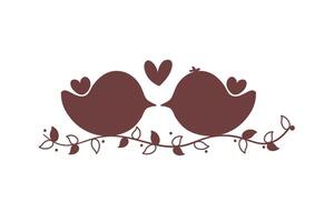 wedding frame with birds vector