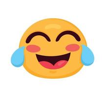 laughing emoji face character vector