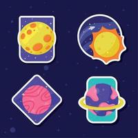 space outer four icons vector