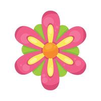 flor rosa estilo hippie vector