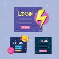 login access templates vector