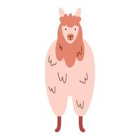 pink llama perubian front vector