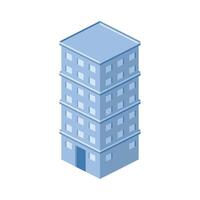 building isometric facade vector