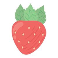 fresh strawberry fruit healthy vector