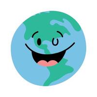 world planet earth character vector