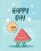 happy day lettering poster vector