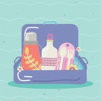 suitcase with reusable elements vector