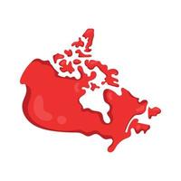 red canadian map vector