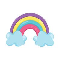 rainbow with clouds vector