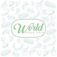 world food day lettering vector