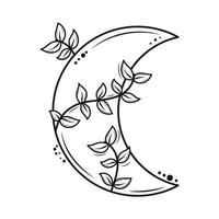 crescent moon minimalist tattoo vector