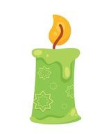 green candle wax decoration vector