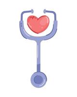 heart with stethoscope vector