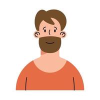 young man bearded vector
