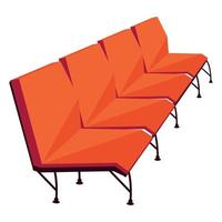 sillas naranjas para sala de espera vector